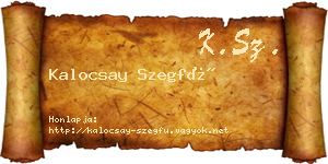 Kalocsay Szegfű névjegykártya